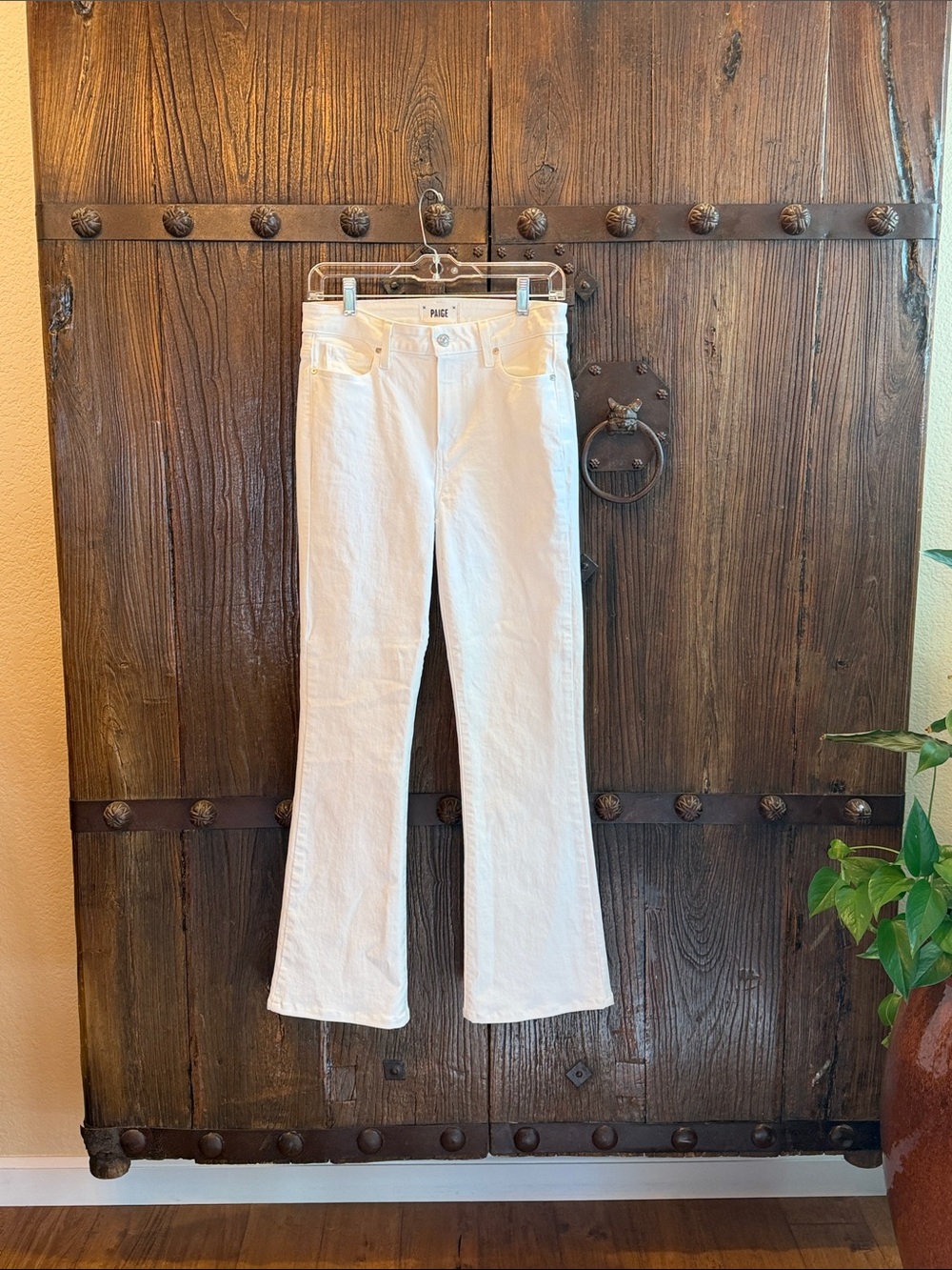 PAIGE White Wide-Leg Jeans